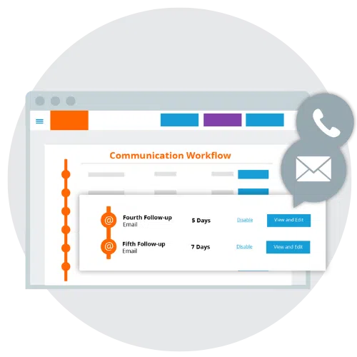icon showing auto communications workflow in ezycollect