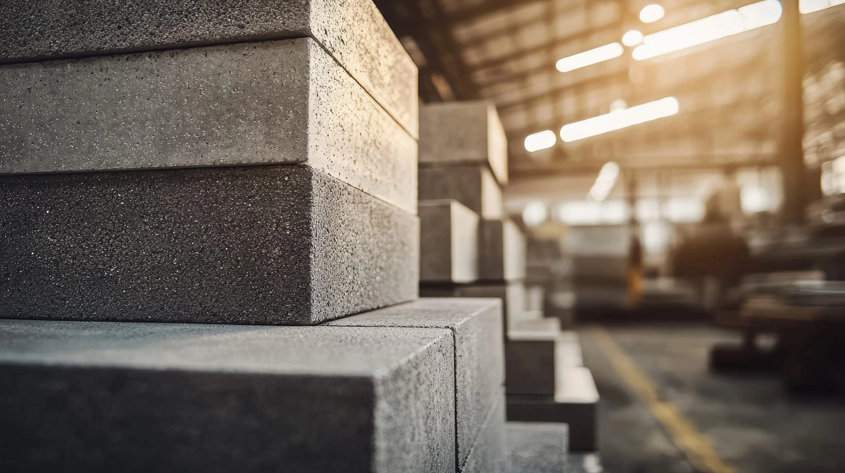 workers in a construction supply warehouse