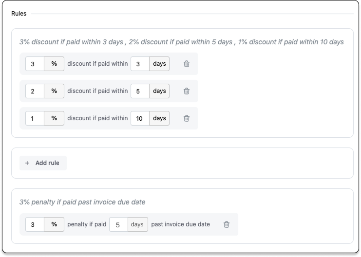 Set up rules in payment policies in ezyCollect
